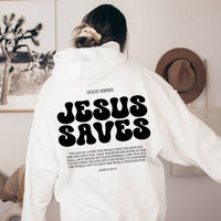Jesus Saves Hoodie with Bible Scripture