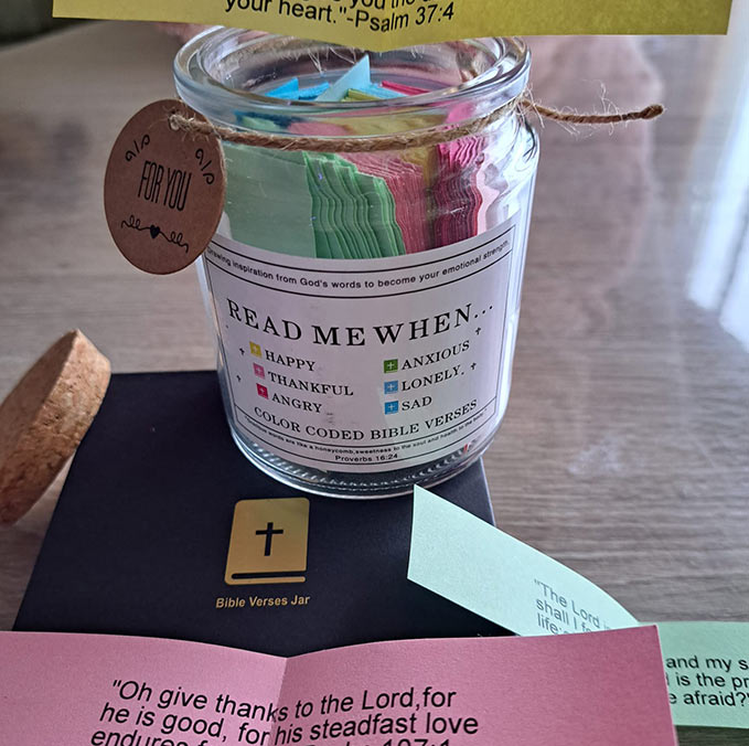 First Communion Gift for Boys & Girls – Verse Jar with 96 Inspirational Cards