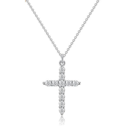Rotating Crown Cross Necklace - 14k Gold Plating