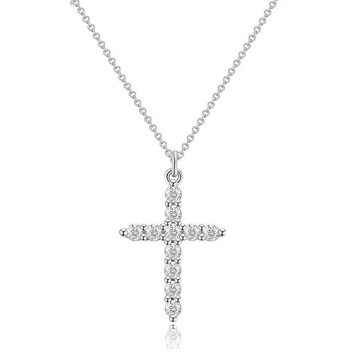 Rotating Crown Cross Necklace - 14k Gold Plating