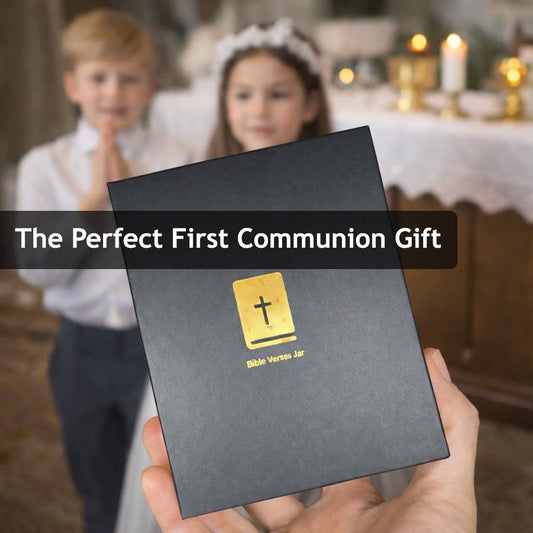 First Communion Gift for Boys & Girls – Verse Jar with 96 Inspirational Cards