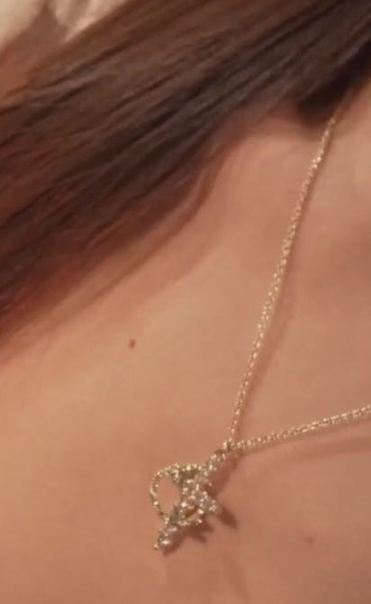 Rotating Crown Cross Necklace - 14k Gold Plating