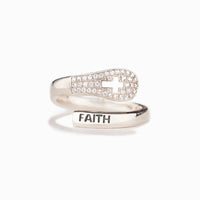 925 Sterling Silver Cross Faith Ring