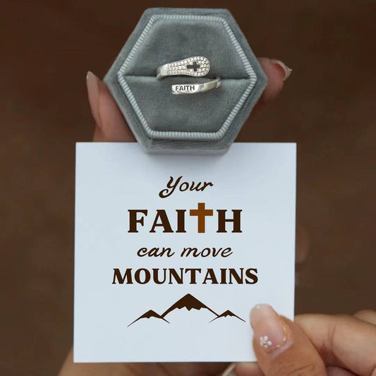 925 Sterling Silver Cross Faith Ring