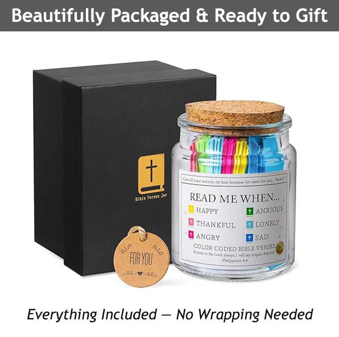 First Communion Gift for Boys & Girls – Verse Jar with 96 Inspirational Cards
